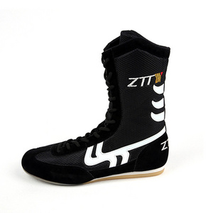 Hot New Products for Custom Made Logo Print High-Top Kick Boxing Shoes