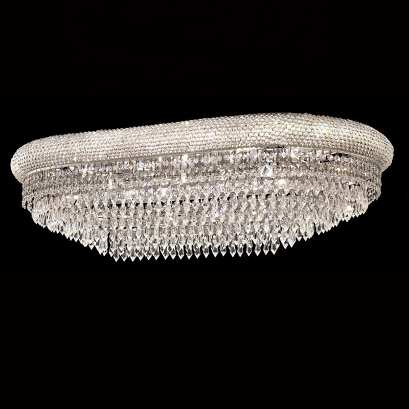 chrome rectangular ceiling lamp flush mount lamp empire crystal chandelier