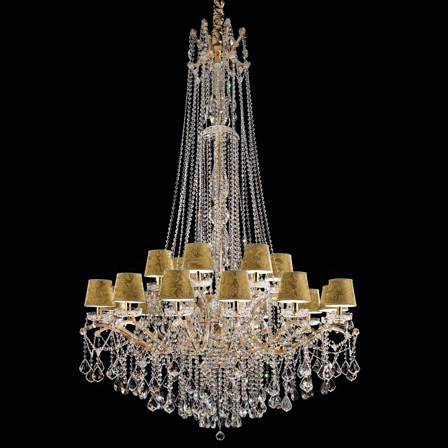 ZENGOVL 18 lights  crystal fabric dining room entryway living room villa Maria Theresa chandelier