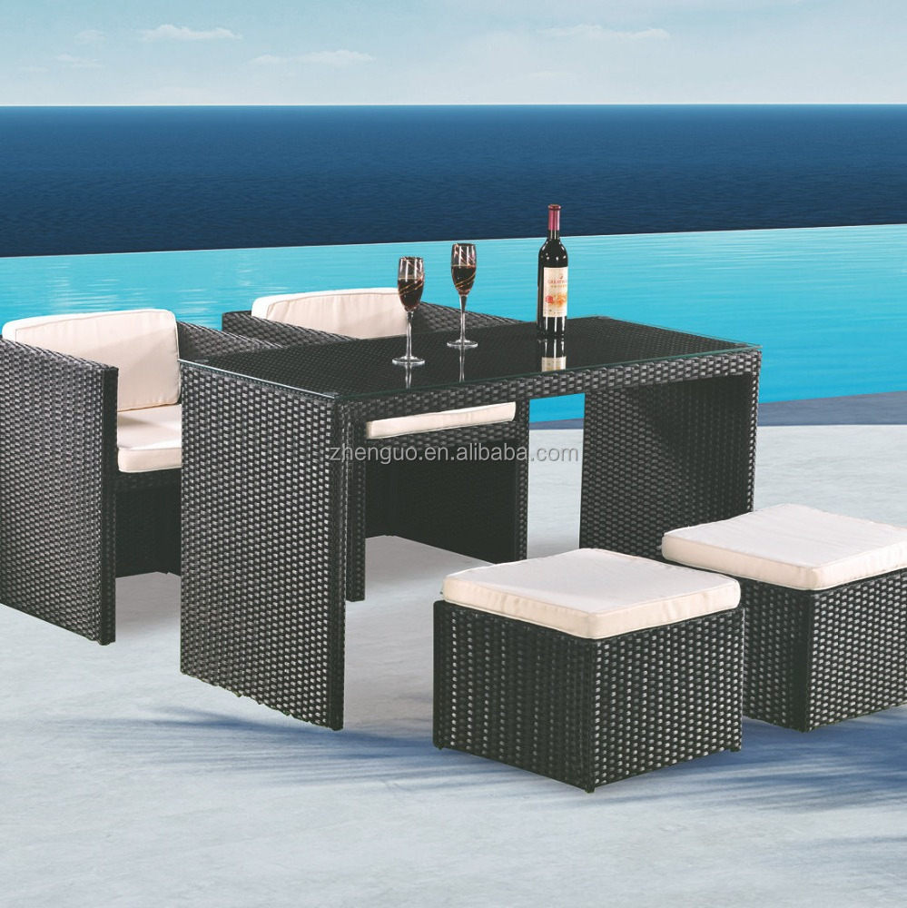 Space saving luxury outdoor bar garden furniture rattan furniture