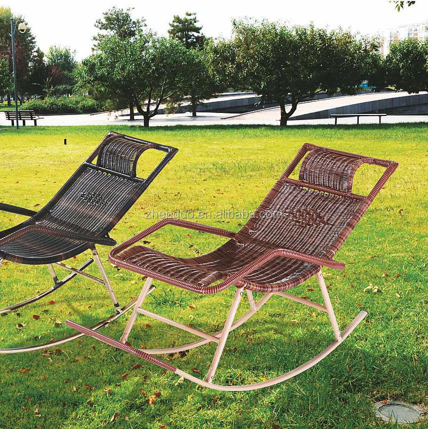 Outdoor garden cheap rattan rocking chair for adults