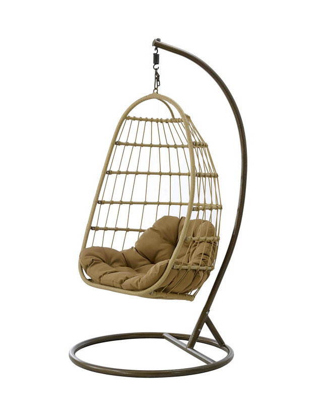 outdoor furniture  garden  waterproof PE rattan modern style coffee  Rattan wicker folding Egg swing chair for sale