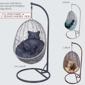 Folding Outdoor Double Seat Garden Furniture Rattan Patio Swings Hanging Egg Chair with Stand