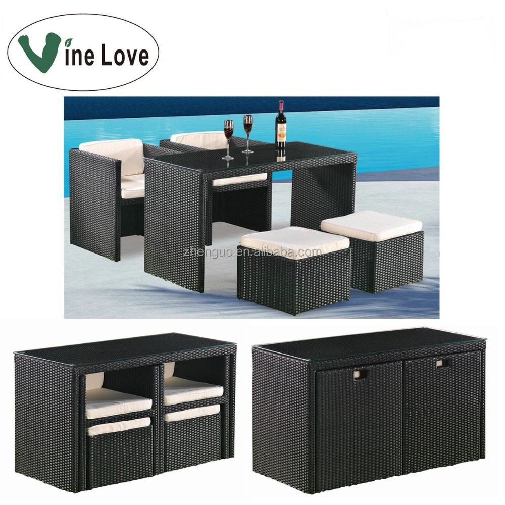 Space saving luxury outdoor bar garden furniture rattan furniture