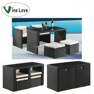 Space saving luxury outdoor bar garden furniture rattan furniture