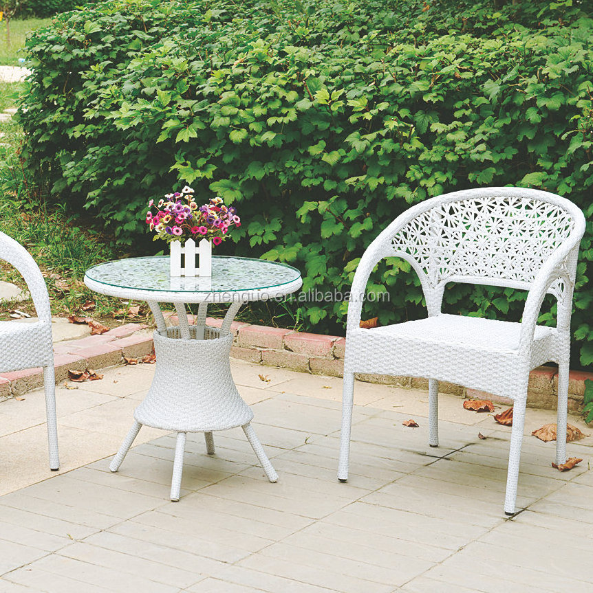 Flower style outdoor hand-weaved stackable rattan chair