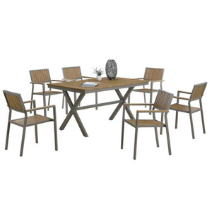 Outdoor Rattan Furniture Set Dining Room Table 7-pieces Table And Chair Set Garden Set