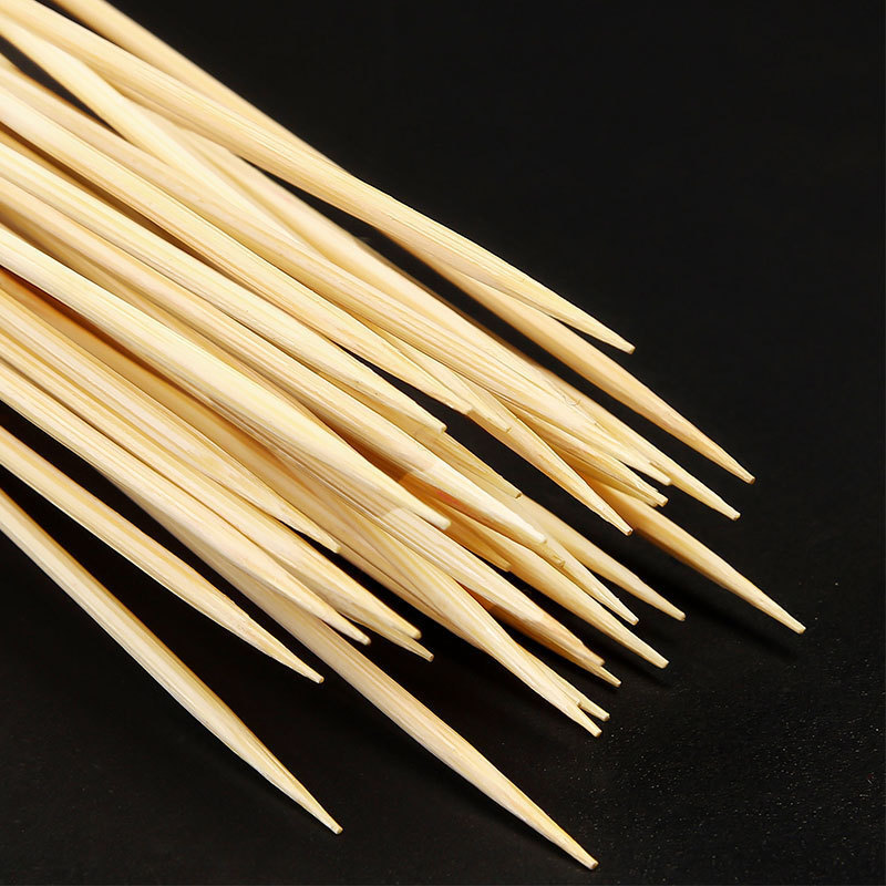 Environmental Protection Cheap Custom Bead Decoration Long Thin Disposable Bamboo Fruit Stick