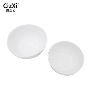 Wholesale porcelain cheap eco-friendly food noodle restaurant dinner custom print paint white ceramic bowl