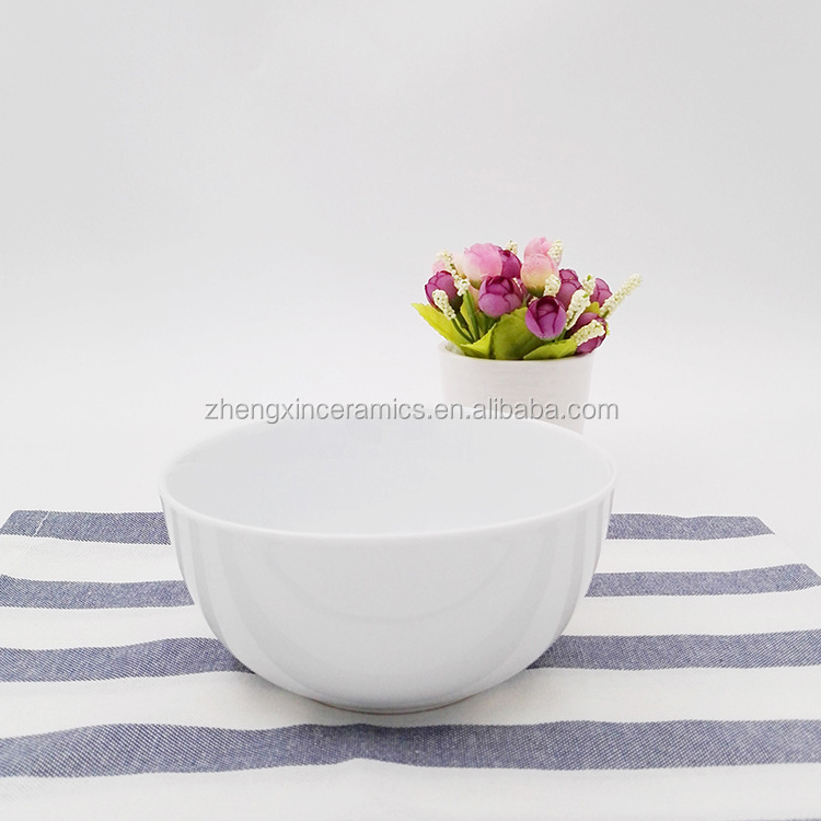 Wholesale porcelain cheap eco-friendly food noodle restaurant dinner custom print paint white ceramic bowl