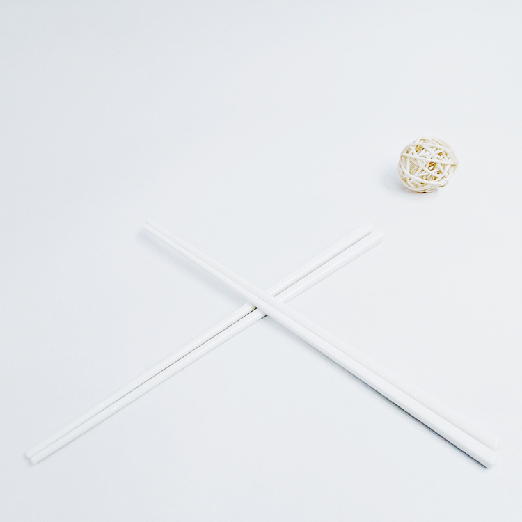 Chinese manufacturer sublimates pure white economic eco-friendly healthy recyclable ceramic porcelain chopsticks for gift