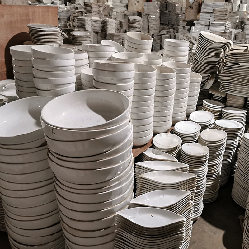 Hot Sell Cheap Restaurant Plate Bowl Ceramic Bulk Mix Different Models Plates Sell By Ton