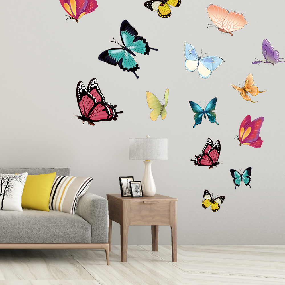 Custom Living Room Bedroom Round Decoration Wall Decal Butterfly Wall Sticker for Home Decoration