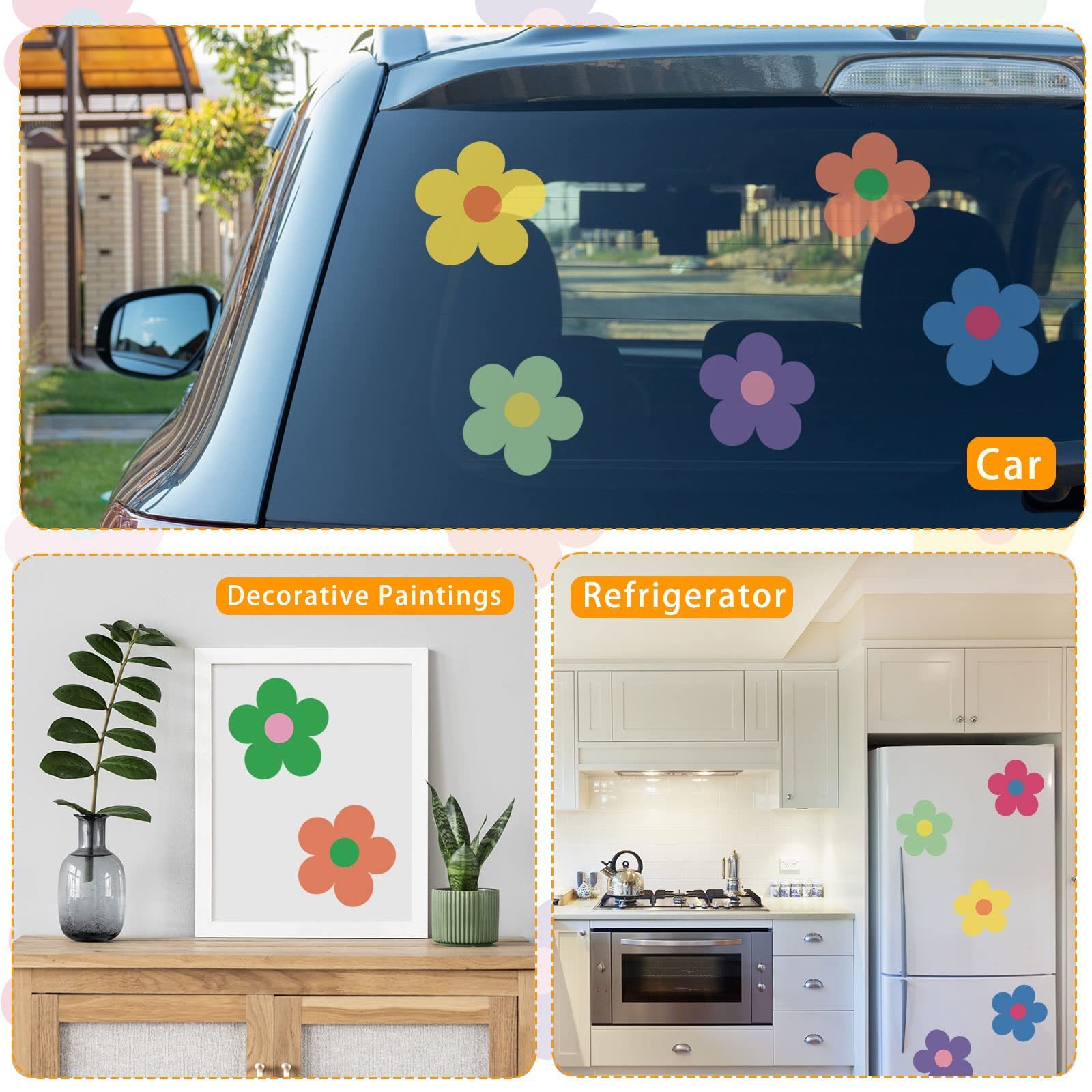 Hot Sale Five Cartoon Sticker Flower Wall Sticker For Children's Room Living Room Bedroom Car Window Decor Wall Decal