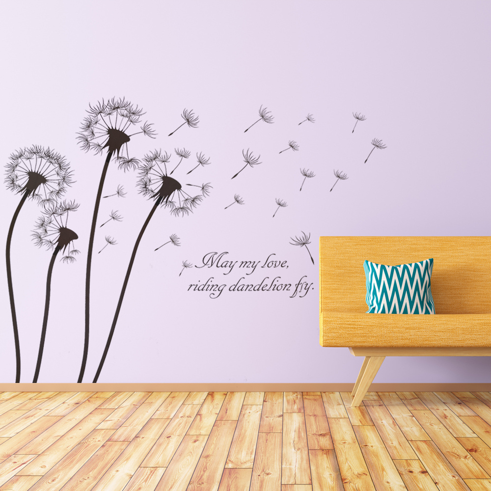 Popular Dandelion Waterproof Wall Decal Pvc/Paper Decoration Adhesive 3d Animals Wall Stickers For Kids