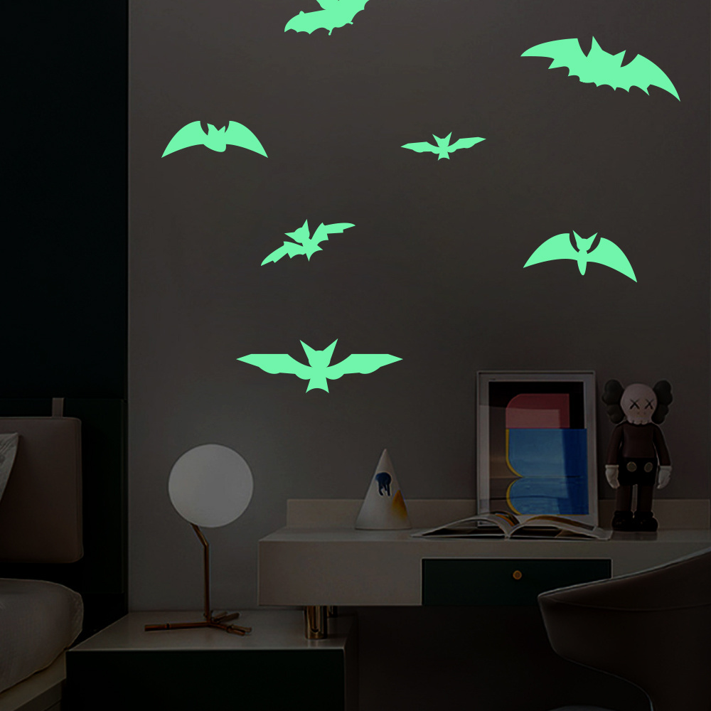 Luminous Planets Wall Stickers Cute Stars Moon Glow-In-The-Dark Wallpaper Creative Kid's Bedroom Decorative