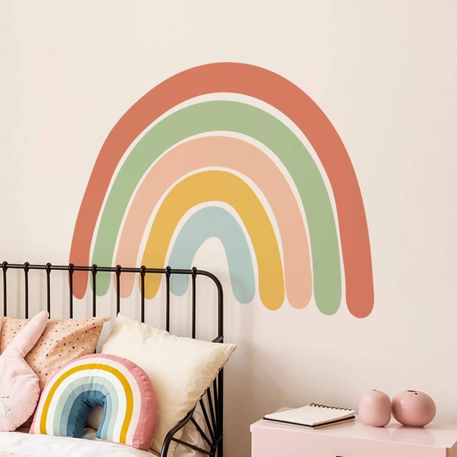 Cute Cartoon Design Colorful Rainbow Wall Decals Girl Children's Room Kindergarten Baby Wall Sticker