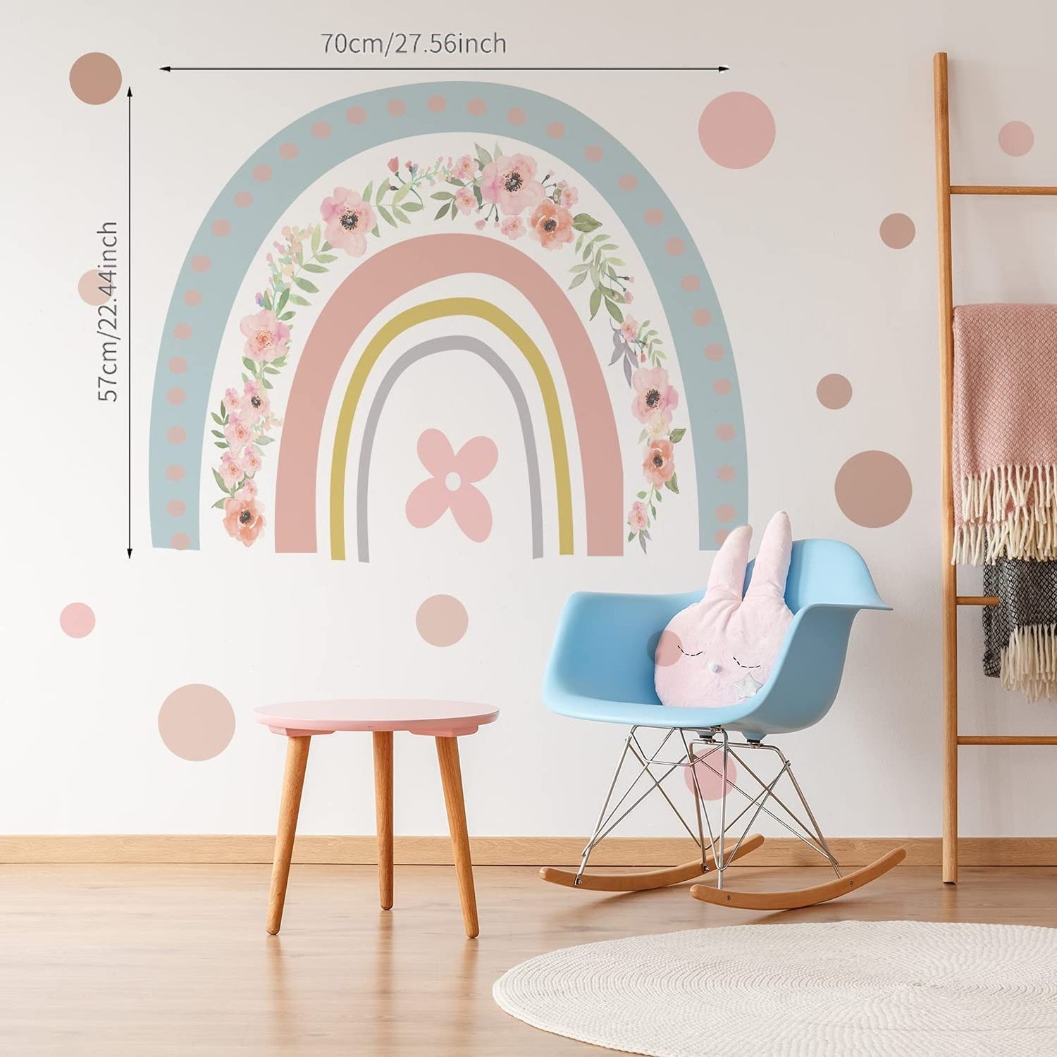 Cute Cartoon Design Colorful Rainbow Wall Decals Girl Children's Room Kindergarten Baby Wall Sticker