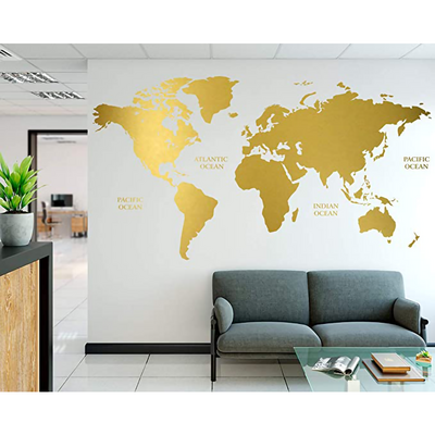 Self Adhesive Mural Wallpaper Vinyl Stickers Wall Decoration World Map Design 3D Wall Sticker