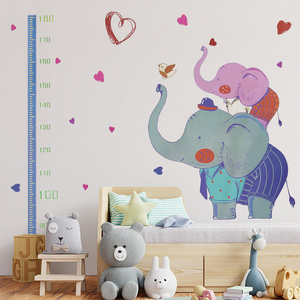 Height Growth Chart Vinyl Printing Wallpaper Decal Decoration Elephant  Wall Sticker for Children Height