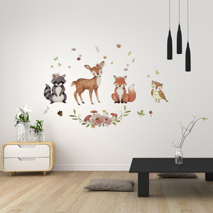 Kids Wall Decal Safari Animals Wall Sticker for Nursery African Animal Removable Peel and Stick Elk Wall Decal