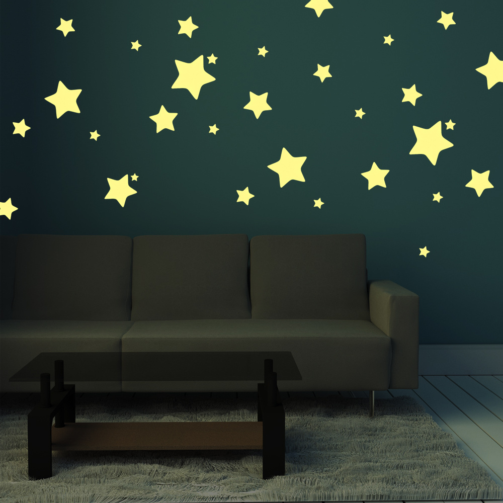 Custom Home Decor Kids Ceiling Wall Room Fluorescent Fairy Luminous Star Glow wall sticker decoration