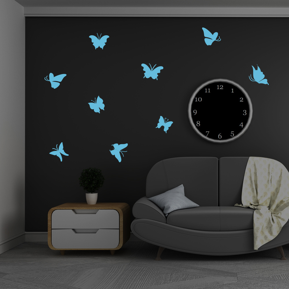 Eco Friendly Removable Custom Vinyl Space Moon Star Rocket Glow  Wall Stickers Dark Stars