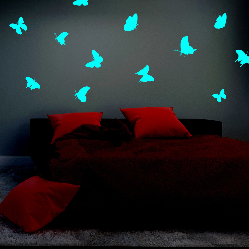 Eco Friendly Removable Custom Vinyl Space Moon Star Rocket Glow  Wall Stickers Dark Stars