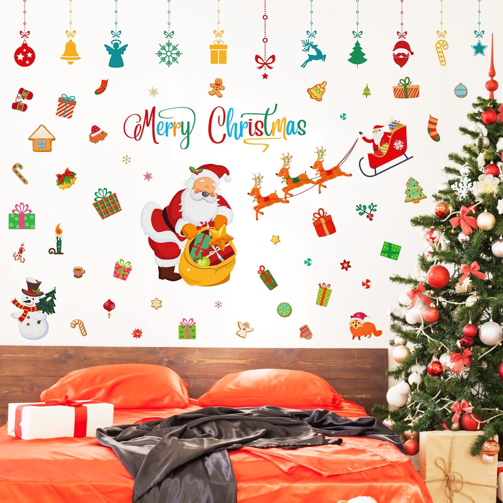 Christmas Snowflake Wall Stickers Window Wall Decal Removable Printing PVC Vinyl Wall Sticker