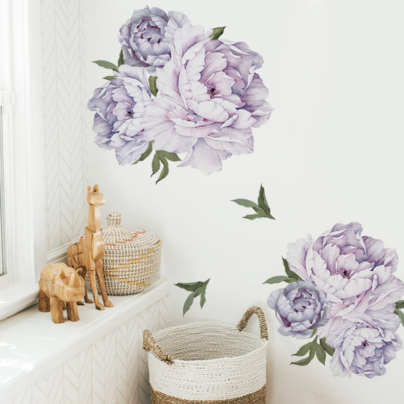 Nother Peonies Flowers Rose Wall Stickers Removable Floral Giant Wall Sticker Modern Room Wall Decor