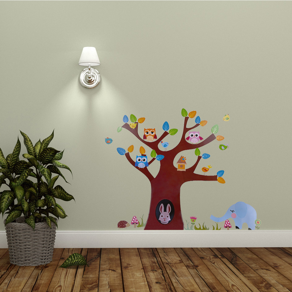 Cute Safari Wall Stickers for Baby Kids Jungle Animal Wall Decal Stickers for Kids Baby Boy Girl Room