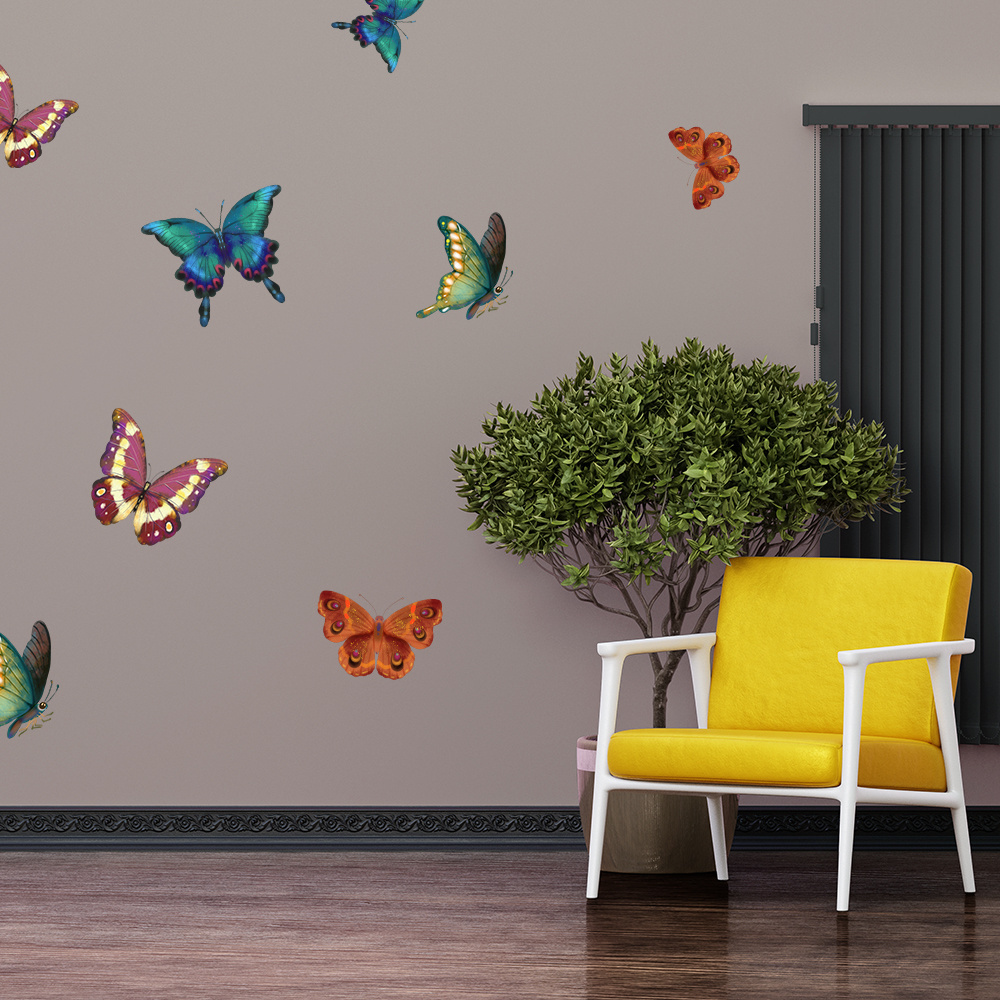 Home DIY Adhesive Vinyl Wall Sticker 3D Butterfly Decoration Wall Decal For Living Room Kid Nursery