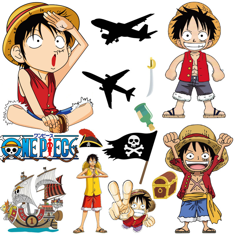 Wholesale Crayon Shin-chan / Luffy Cartoon Sticker Luggage Computer Skin Waterproof Vinyl Sticker