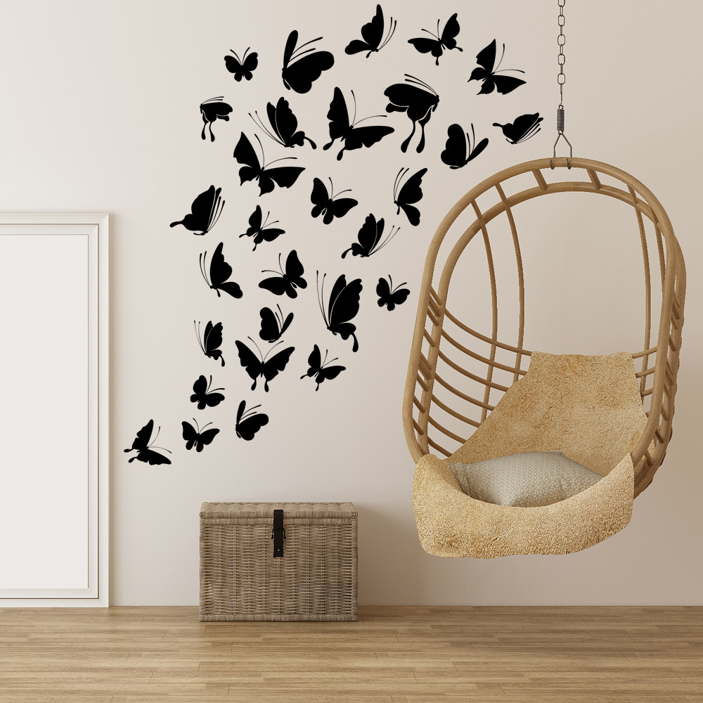 Home DIY Adhesive Vinyl Wall Sticker 3D Butterfly Decoration Wall Decal For Living Room Kid Nursery