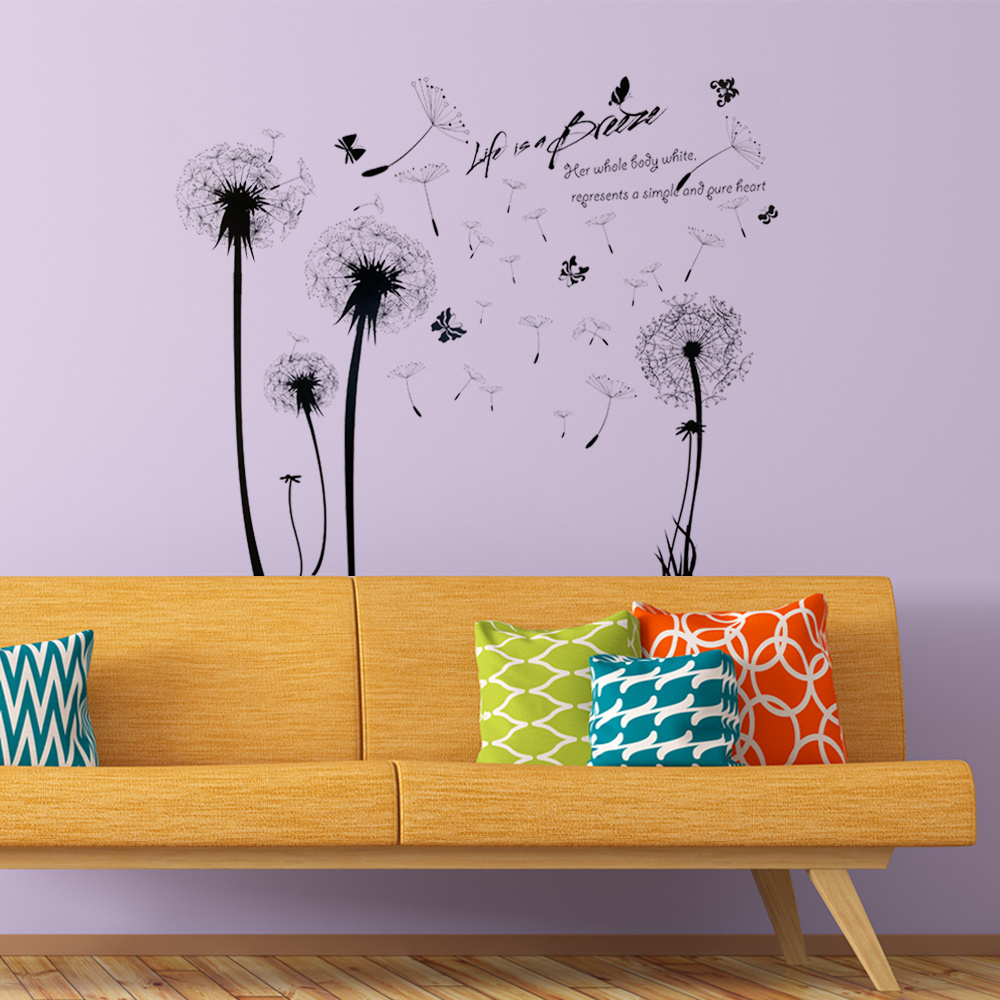 Popular Dandelion Waterproof Wall Decal Pvc/Paper Decoration Adhesive 3d Animals Wall Stickers For Kids