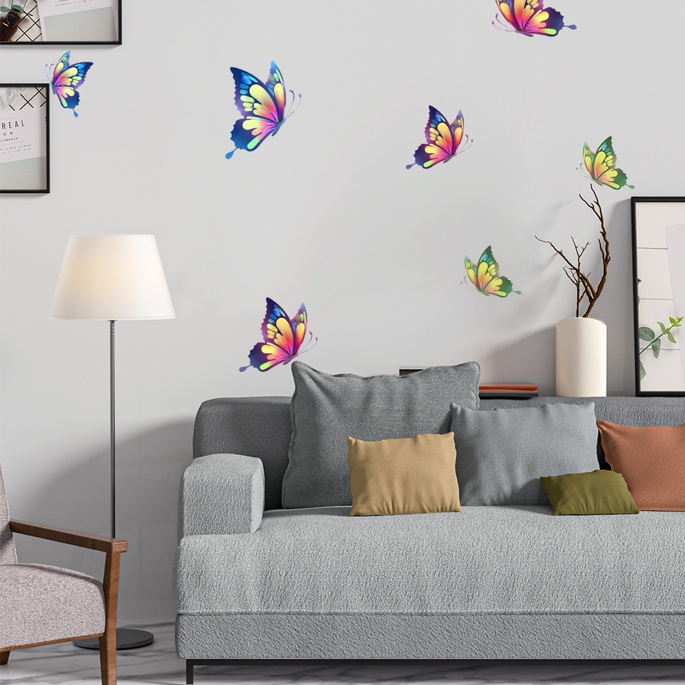 Custom Living Room Bedroom Round Decoration Wall Decal Butterfly Wall Sticker for Home Decoration