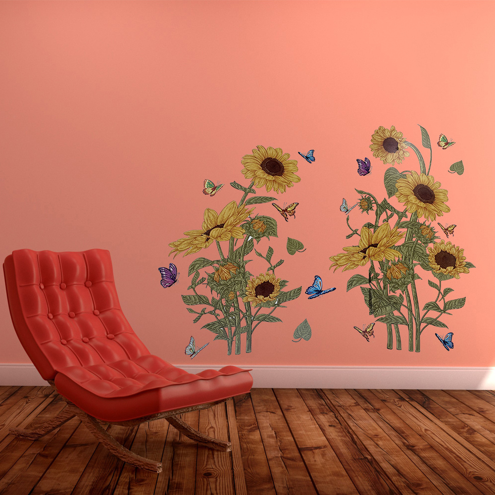 Children's Room Home Decoration PVC Decal Peony Rose Flower Wall Stickers Home Decor For Kids Room wall sticker decoration