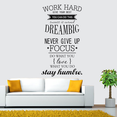 Inspirational Quotes Wall Decals Large Removable Motivational Saying Wall Stickers Positive Lettering Word Decoration Sticker