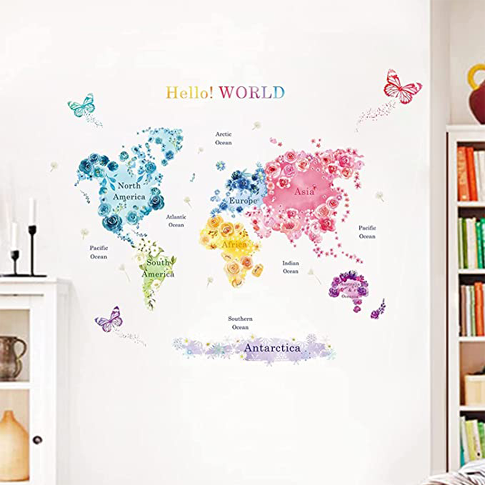 Custom 3D Wallpaper Cartoon Around the World Map Children Room Background For Bedroom TV Decoration Wall Mural