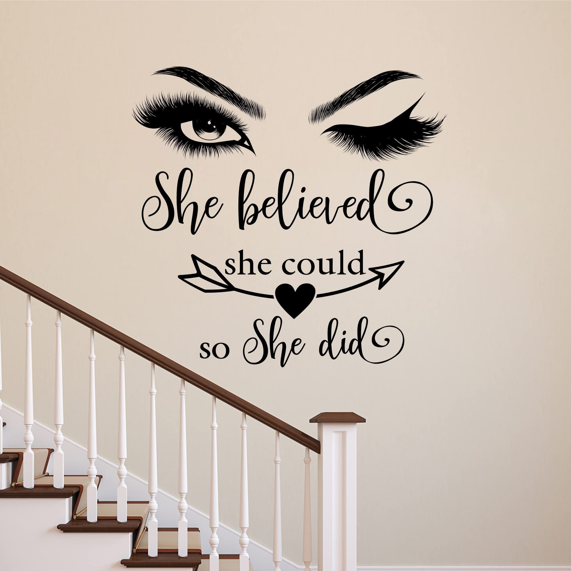 Motivational Sayings for Wall Art Decor Stickers Positive Words Letters Wall Decals for Women Girls Bedroom Living Room Home