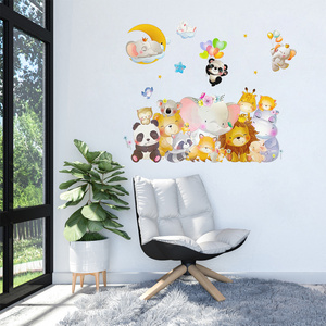 Boho Color Style Removable Cartoon Animal Wall Decor Children Room Decoration Peel and Stick Sticker Decals