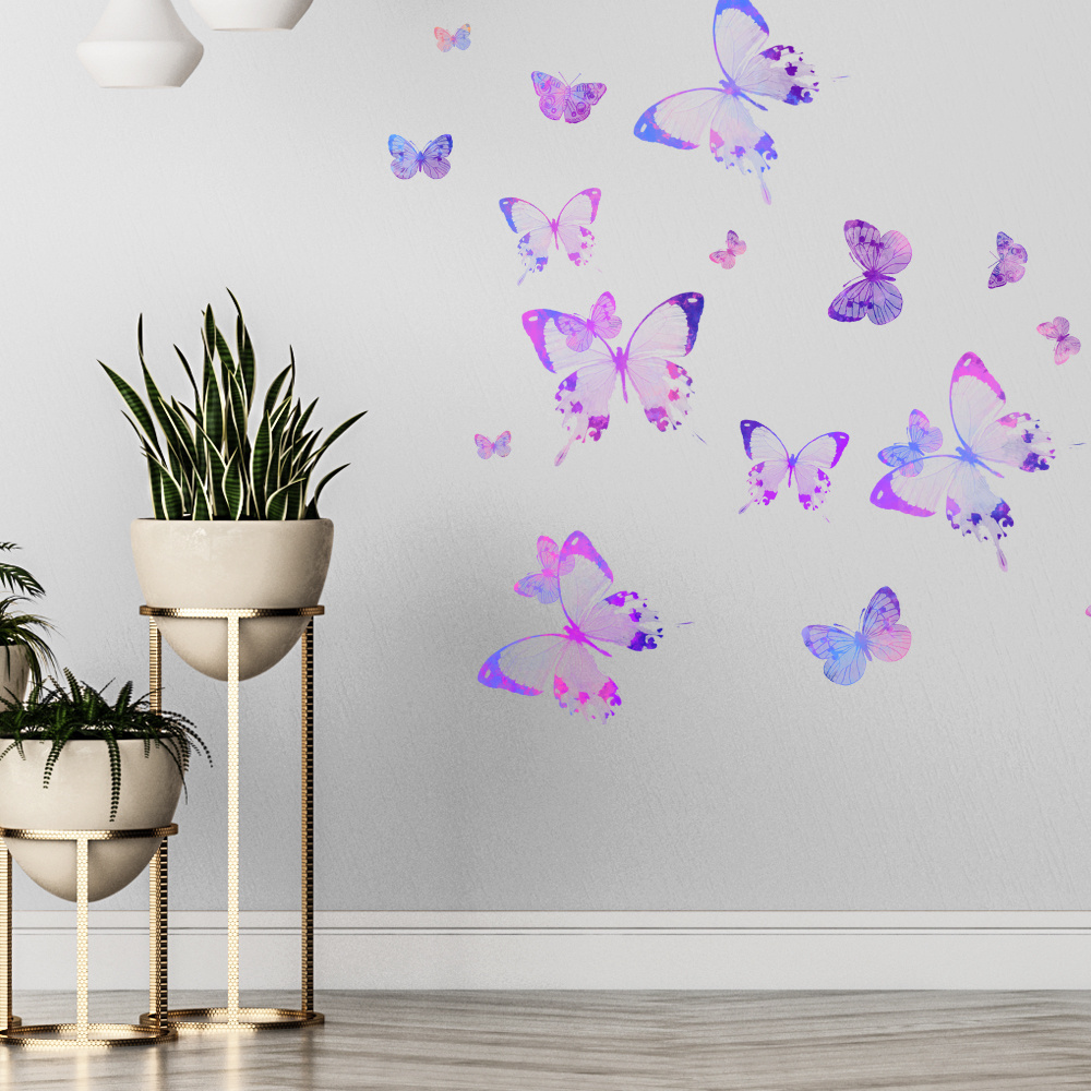 Custom Living Room Bedroom Round Decoration Wall Decal Butterfly Wall Sticker for Home Decoration