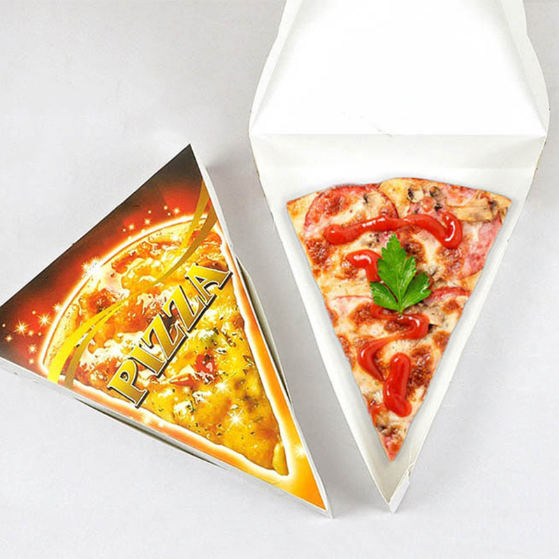 Custom Printed Triangle Paper Pizza Boxes Packaging