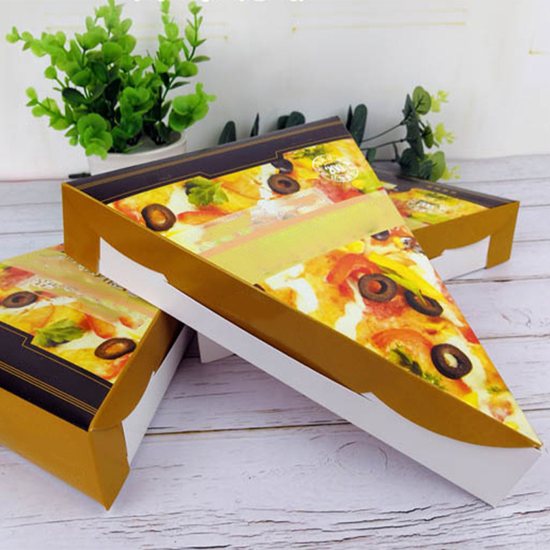 Custom Printed Triangle Paper Pizza Boxes Packaging