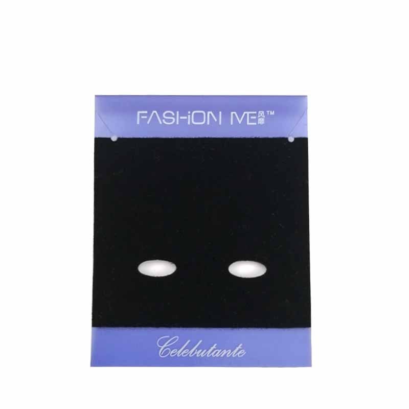 Custom Printed Blue 4 pairs Earring Packaging Display Cards Printing PVC Velvet Necklace Jewelry Holder With Logo