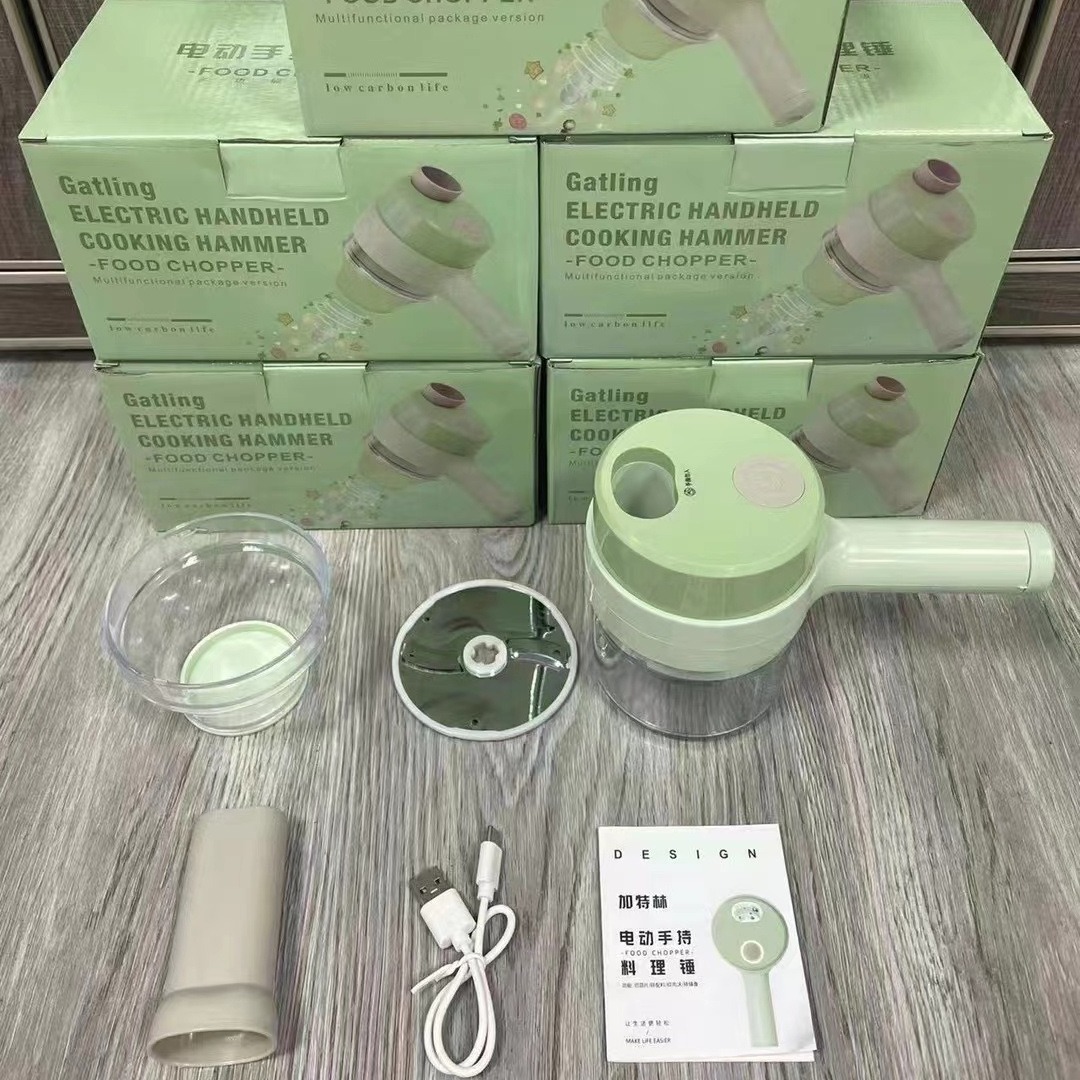 Top Seller Stainless Steel Garlic Onion Slicer 13 In 1 Handheld Electric Vegetable Cutter Set Electric Rechargeable Meat Grinder