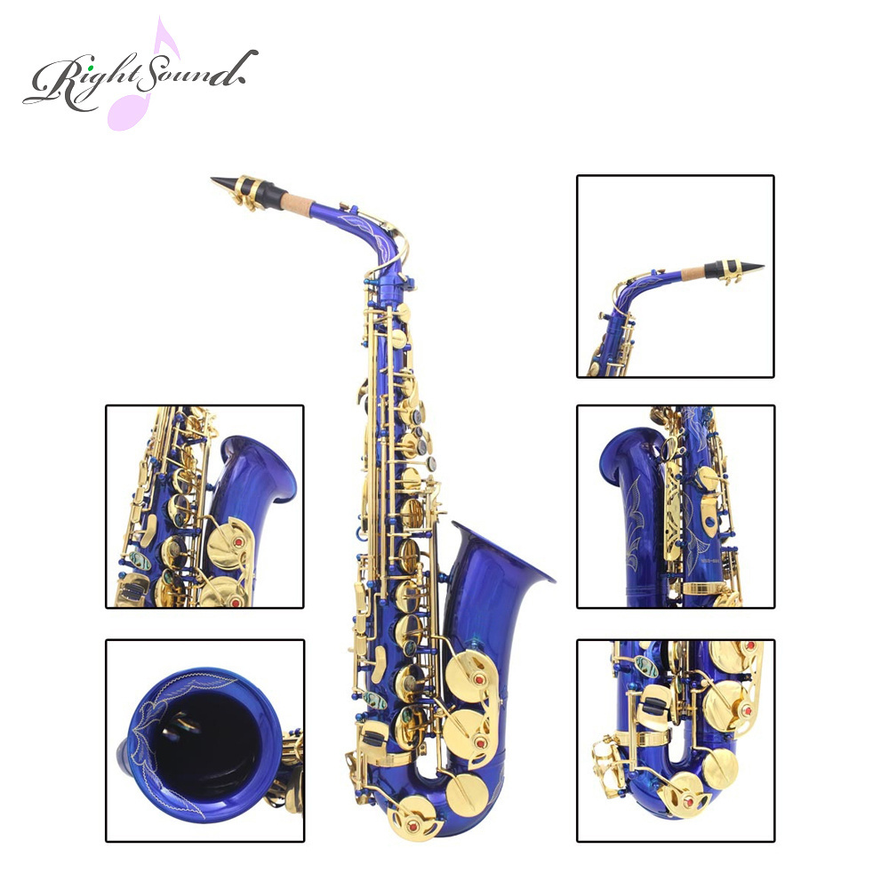 High quality blue color alto saxophone