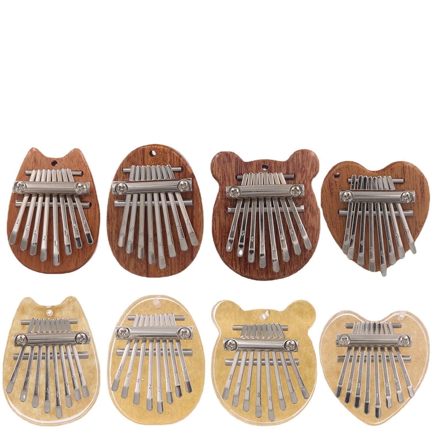 Mini Kalimba Thumb Piano Solid Wood 8 Keys Finger Piano Portable Marimba Musical Thumb Piano Calimba