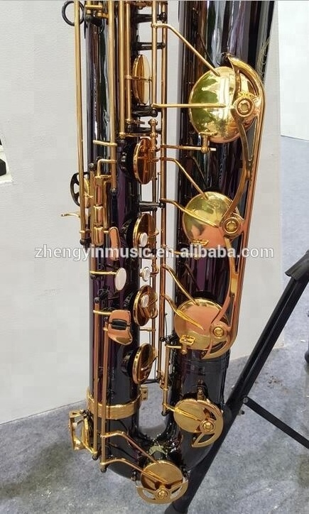 Hot selling baritone Saxophone Gold Lacquer Baritone Saxophone  Eb Yellow Brass Body