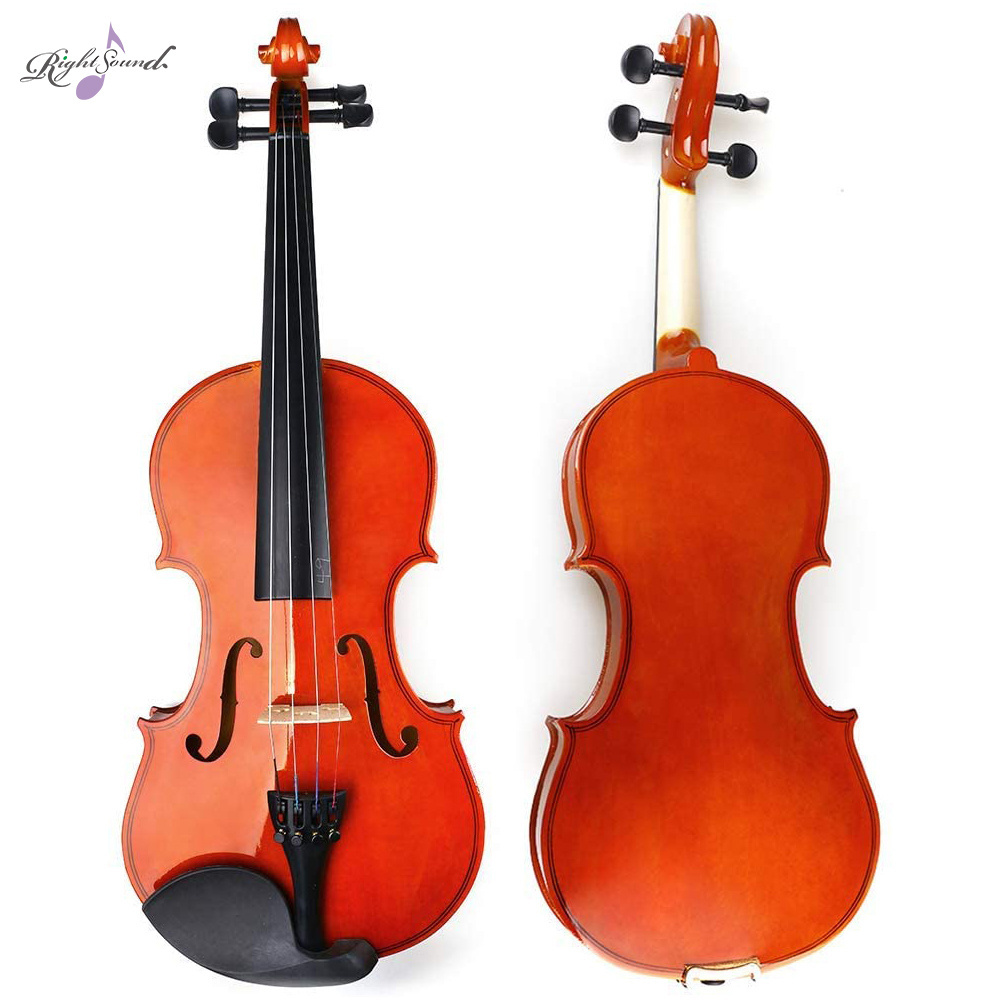 Elegant Design 1/2 1/4 Violin Set Starter Violin Kit 3/4 Violin Set Natural Varnish Fiddle for Kids Beginners Students